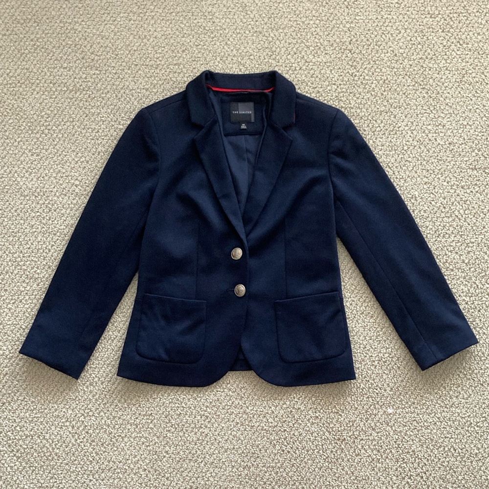 NEW The Limited Navy Blue Work Blazer Size XS 3/4 Professional Sleeve NWOT $98